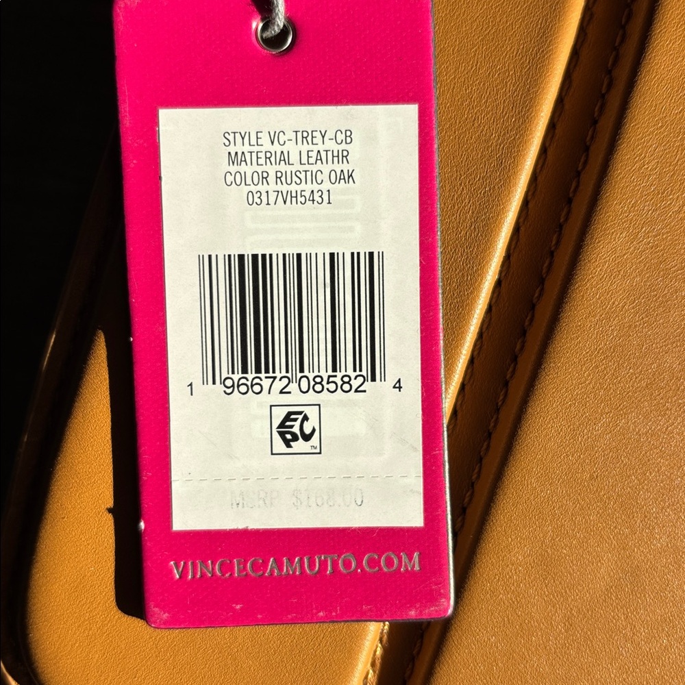 NWT Vince Camuto Genuine Leather Trey Crossbody Rustic Oak Purse $168 - Picture 4 of 13